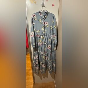 SHEIN Blue Floral Maxi Dress